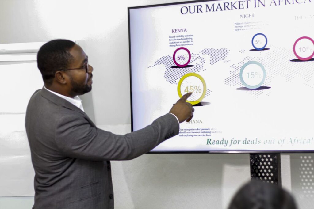 Pinnacle Gate analyst presenting African market research findings